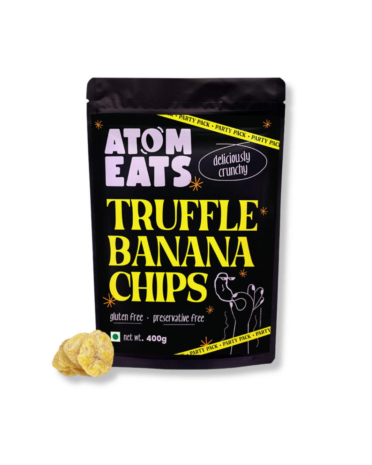Atom Eats Truffle Banana Chips Party Pack, 400g