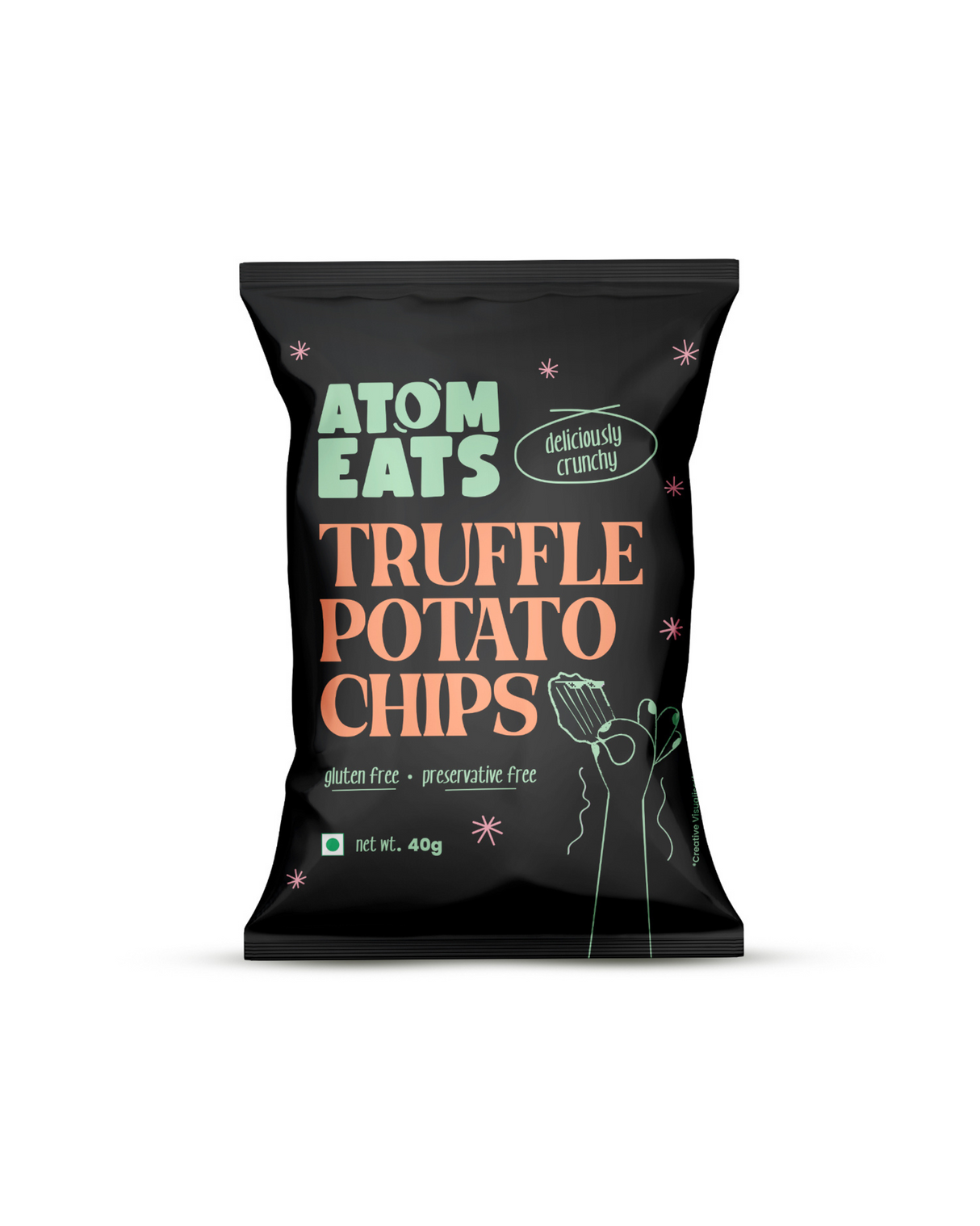 Atom Eats Truffle Ruffled Potato Chips, 40g