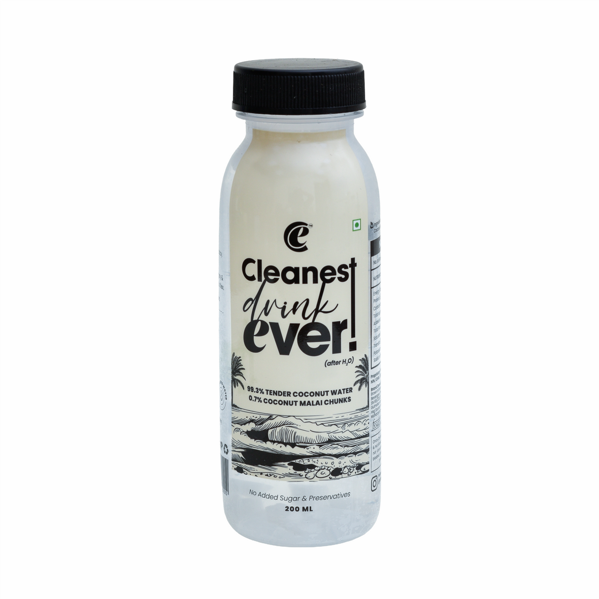 100% Natural Tender Coconut Water with Malai Chunks - 200ml, Pack of 4 (No Added Sugar, No Preservatives)