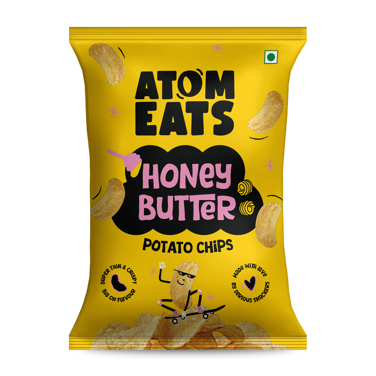 Atom Eats Honey Butter Potato Chips, 60g (Crispy Potato Chips, Sweet & Savoury Honey Butter Flavor, Rich & Crunchy Snack)