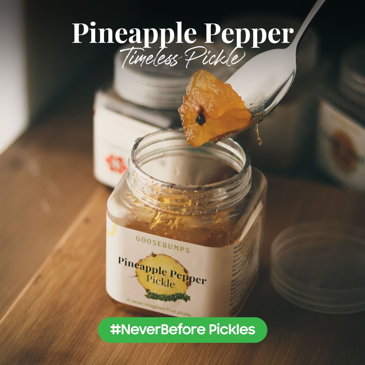 Goosebumps Pickles Pineapple Pepper Pickle | Ananus ka aachar | Exotic Indian Fruit Pickles | Innovative Pickles | Pickled Fruits | Less Oil Achar, 250 GMS