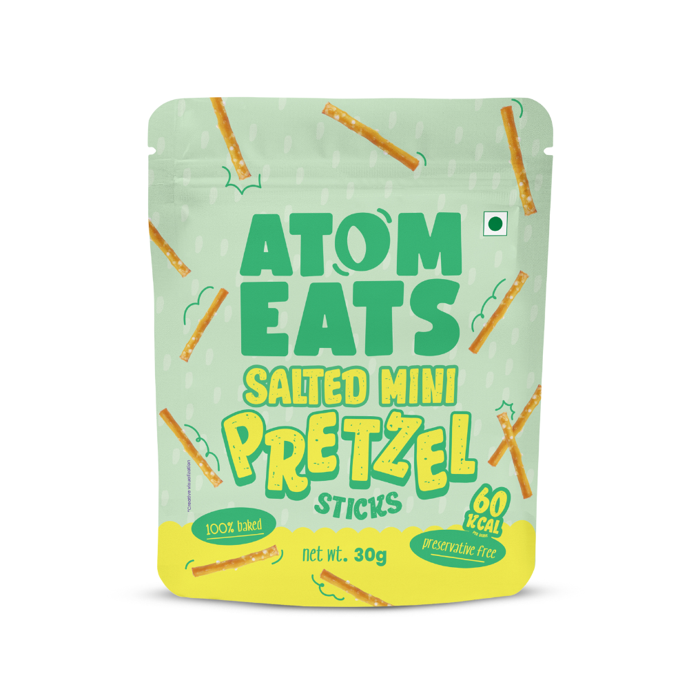 Atom Eats Salted Pretzel Mini Sticks, 30g
