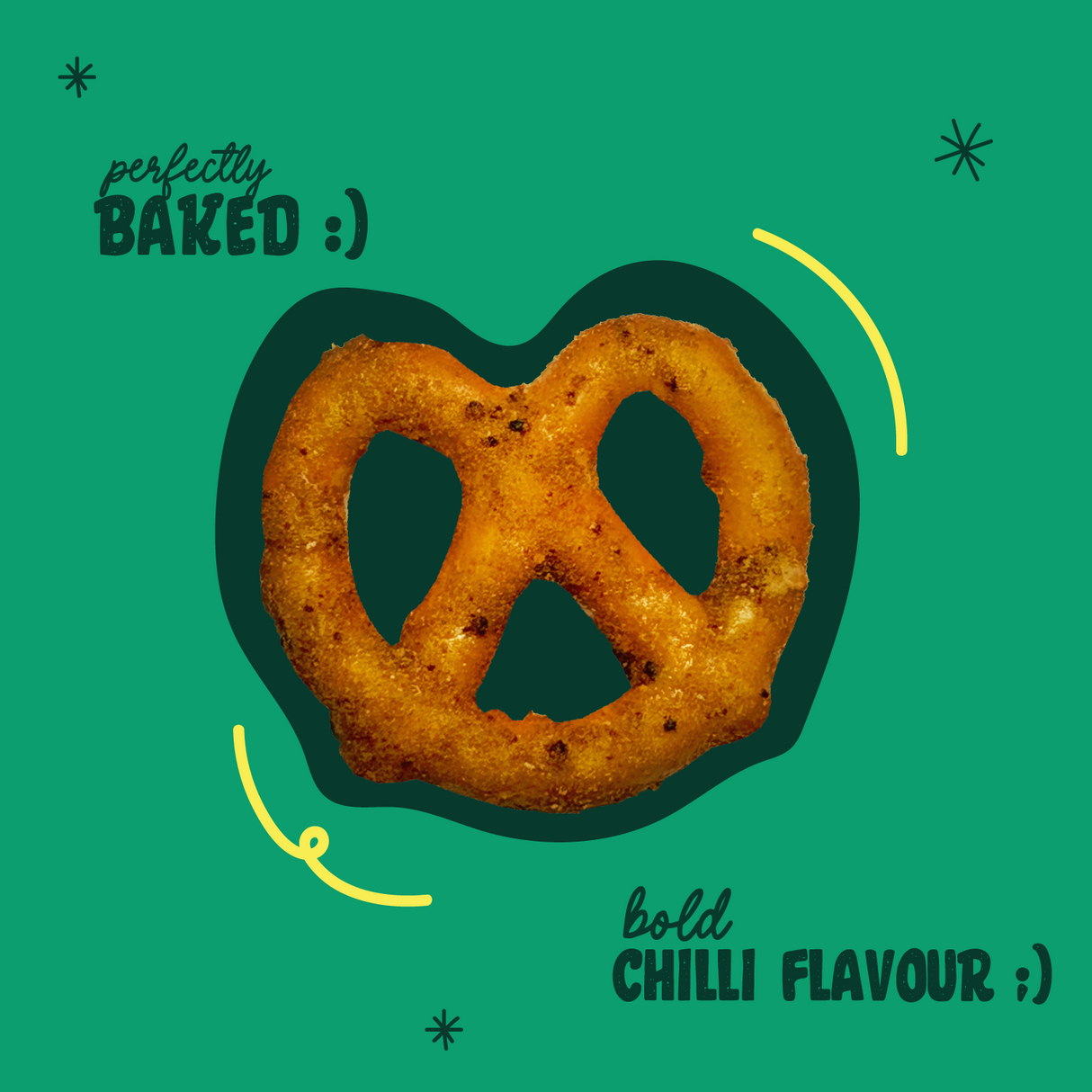 Mexican Chilli Pretzels, 200g (Baked Crunchy Snack, Spicy & Tangy Mexican Style Flavor, On-the-Go Snack)