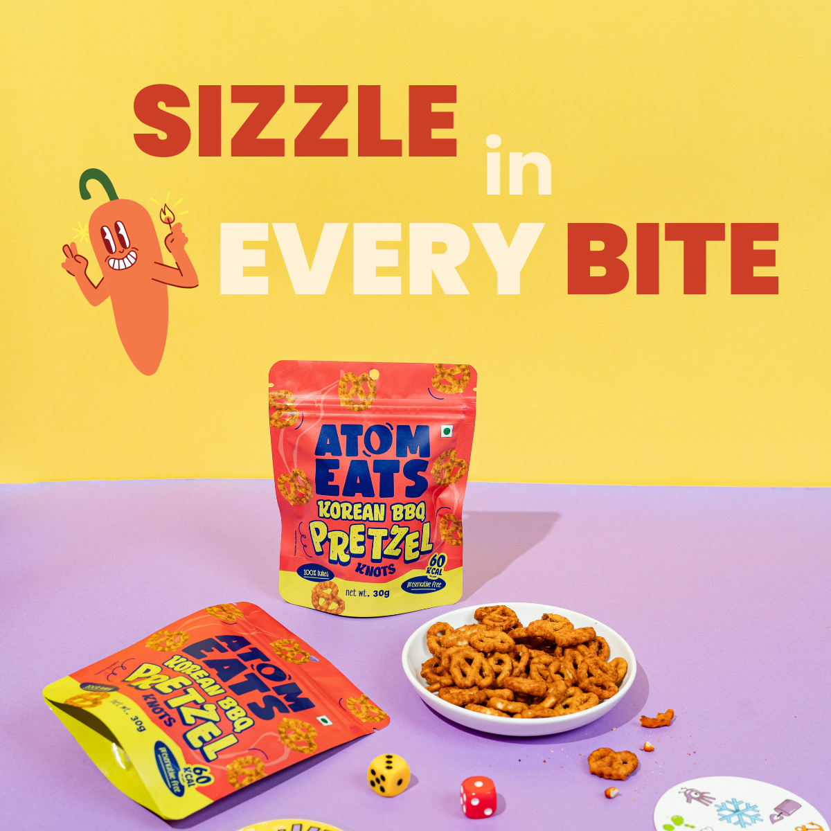 Atom Eats Korean BBQ Pretzels, 30g