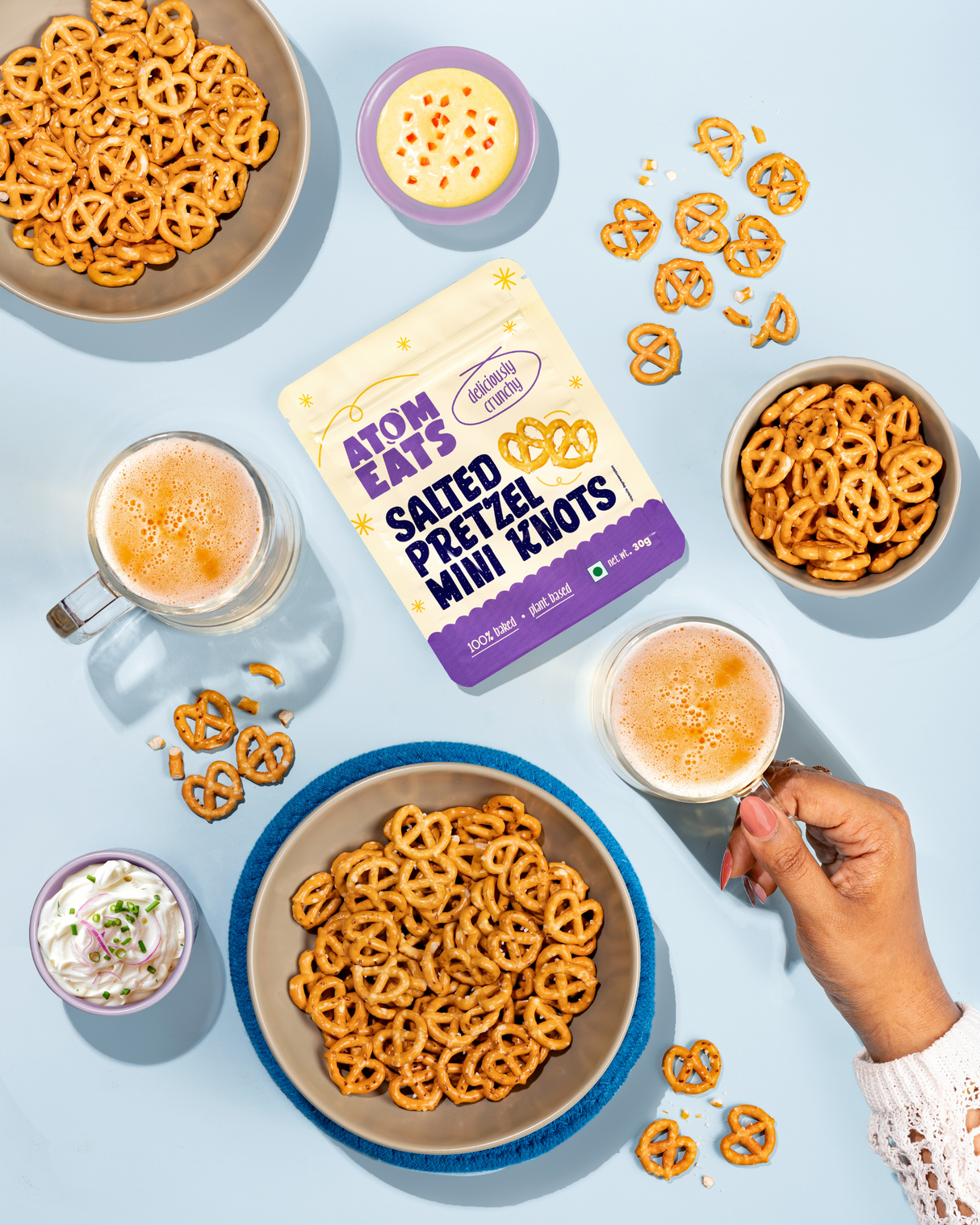 Atom Eats Salted Pretzel Mini Knots, 30g