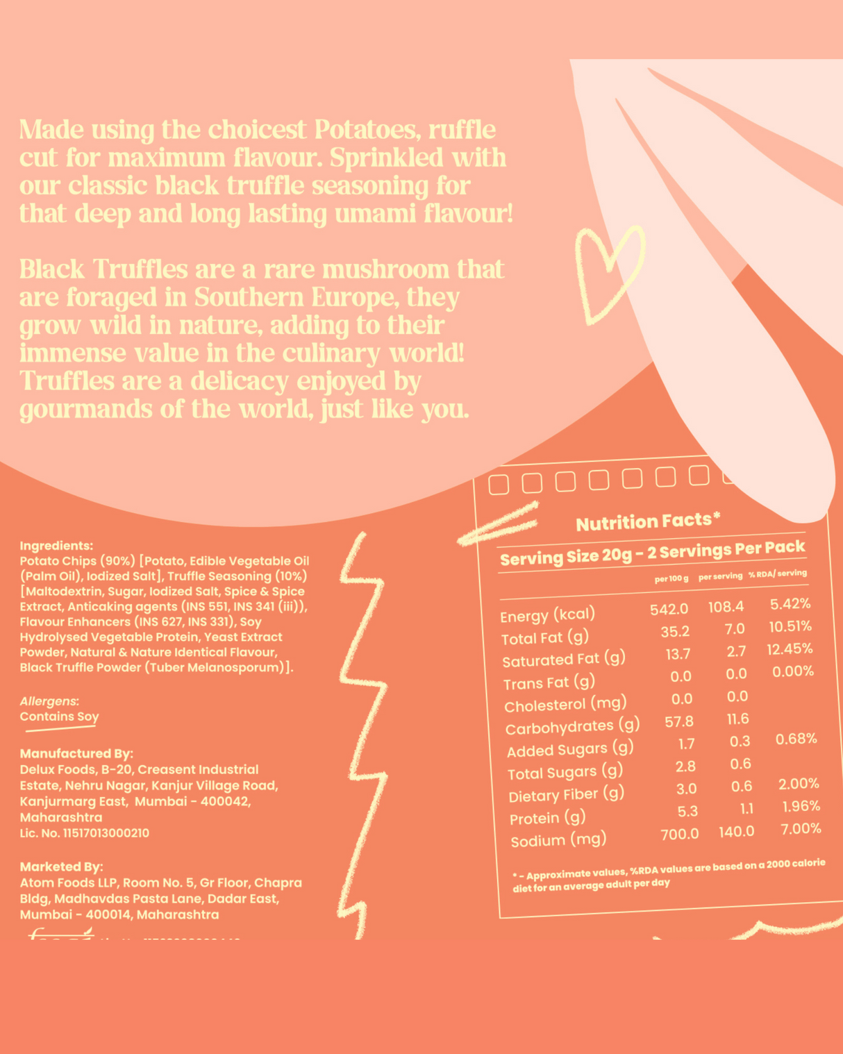 Atom Eats Truffle Potato Chips Party Pack, 300g