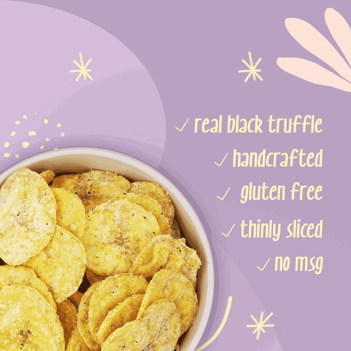 Truffle Banana Chips, 50g (Sweet & Savoury Gourmet Snack, Rich Truffle Flavour, Crispy Banana Chips)