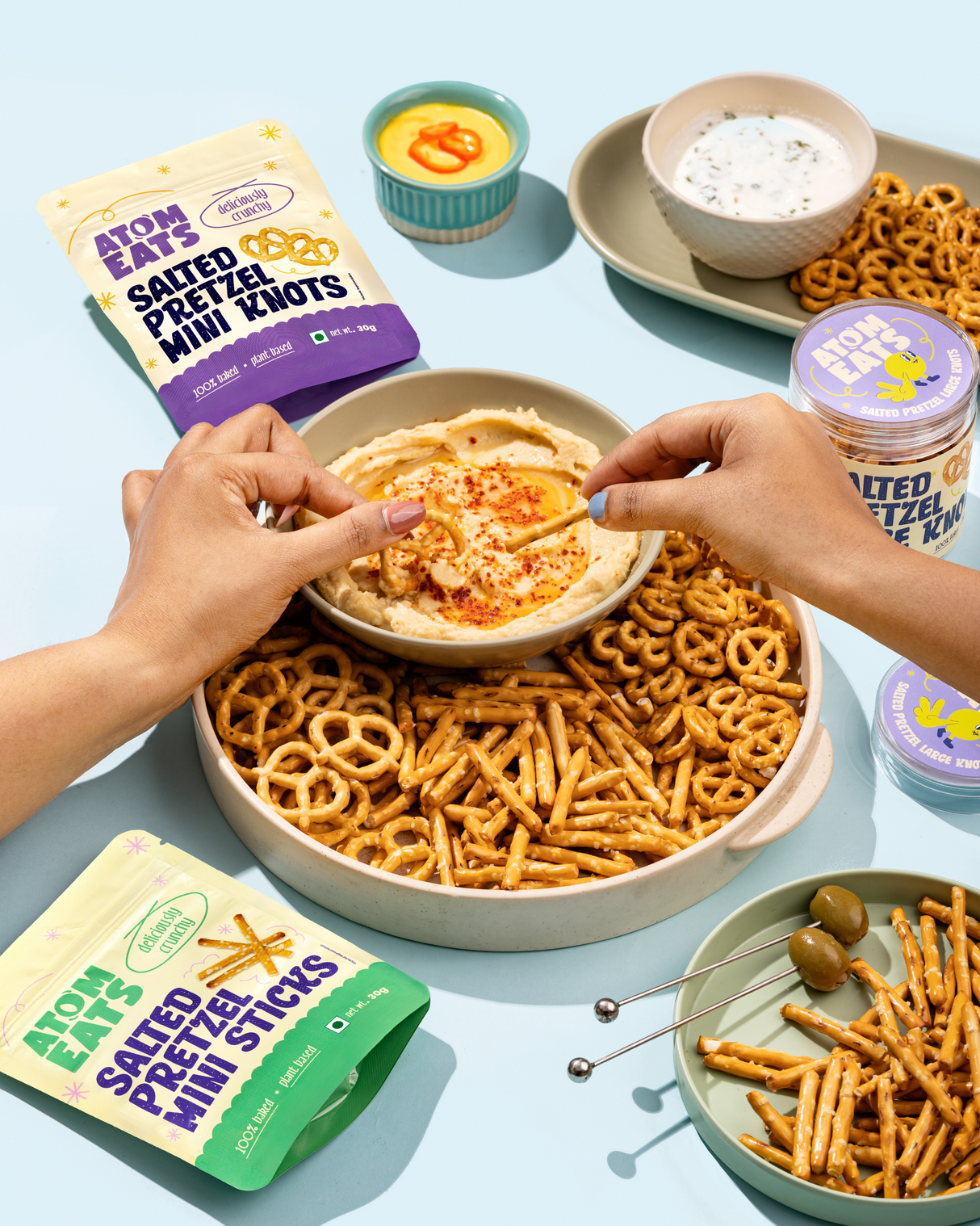 Atom Eats Salted Large Pretzel Knots, 60g