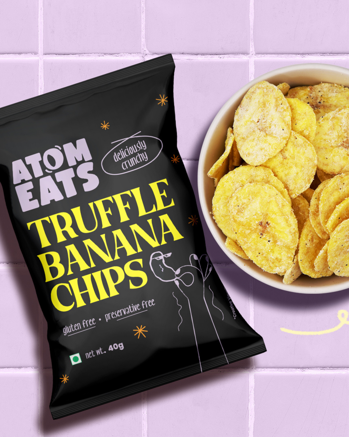 Atom Eats Truffle Banana Chips, 50g