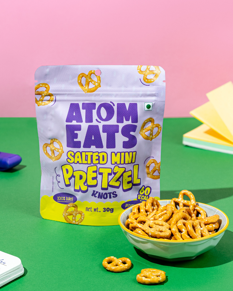Atom Eats Salted Pretzel Mini Knots, 30g