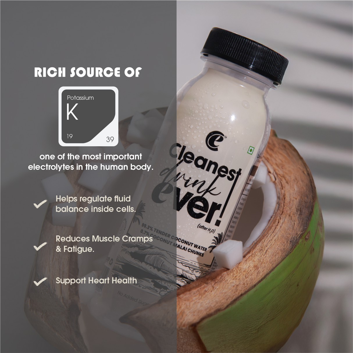 100% Natural Tender Coconut Water with Malai Chunks - 200ml, Pack of 4 (No Added Sugar, No Preservatives)