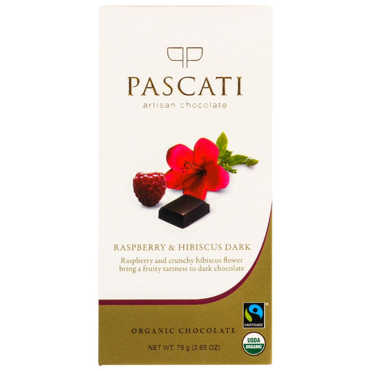 Pascati Chocolates Raspberry & Hibiscus Dark Usda Organic Chocolate, 90g