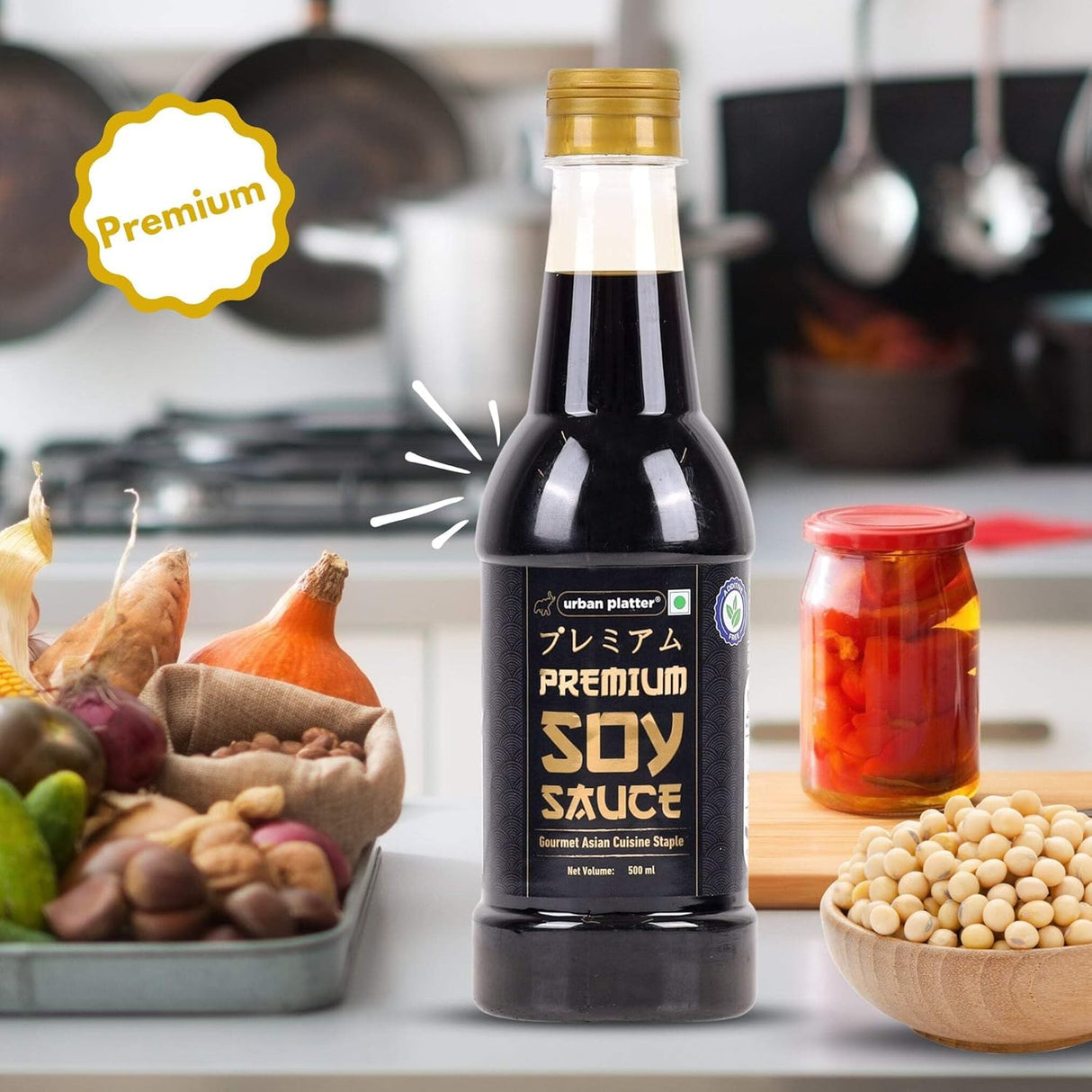 Premium Soy Sauce, 500ml (Traditionally Brewed from Soya Beans | All-purpose Asian Umami Seasoning | Clean-label)