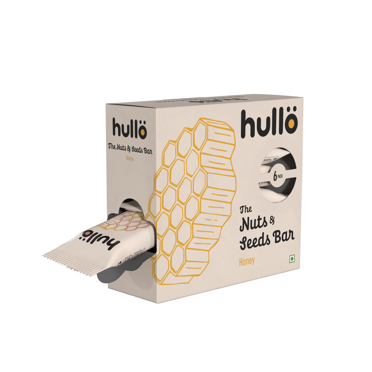 HULLO The Nuts & Seeds Bar - Honey, 180g (6x30g)