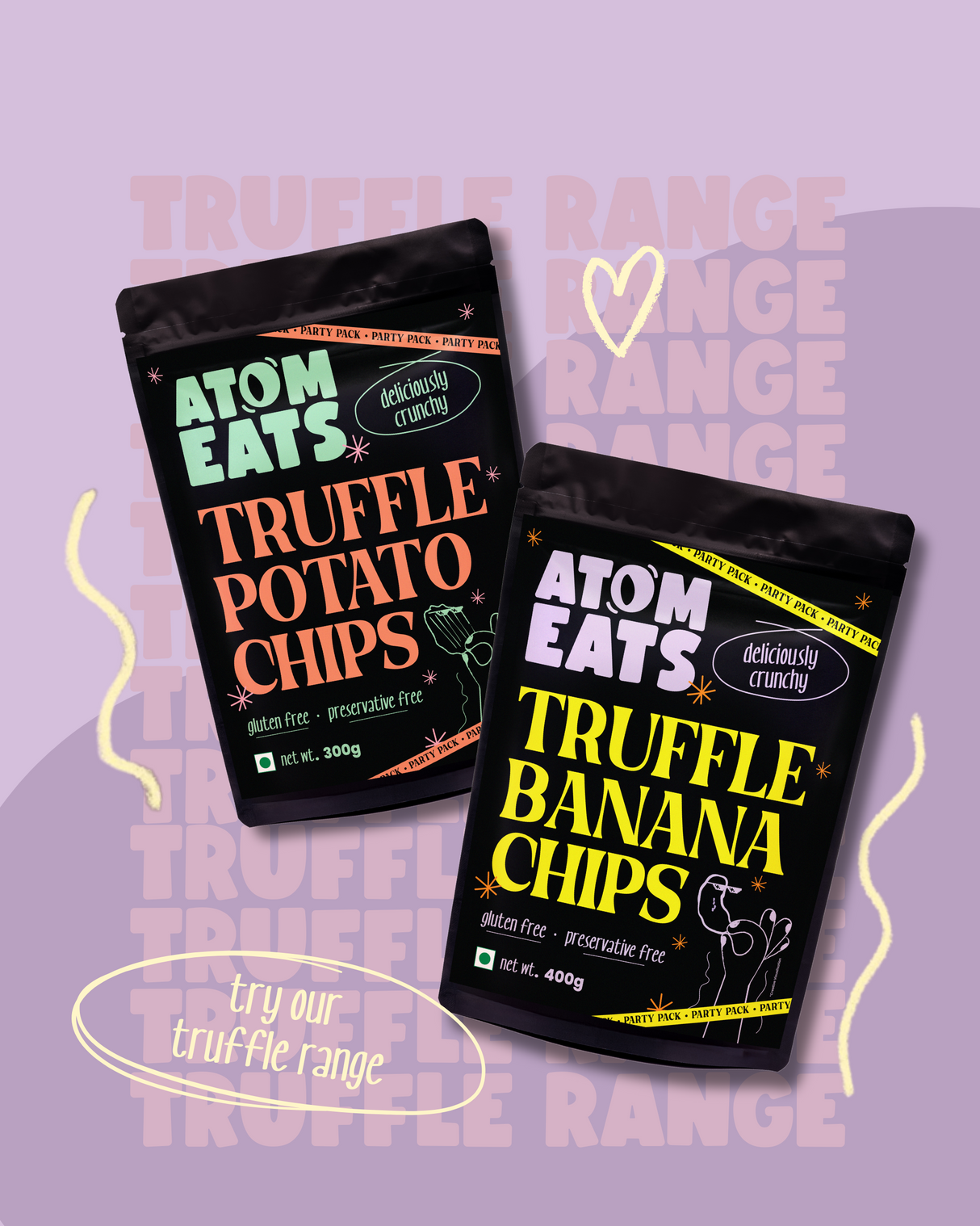 Atom Eats Truffle Banana Chips Party Pack, 400g