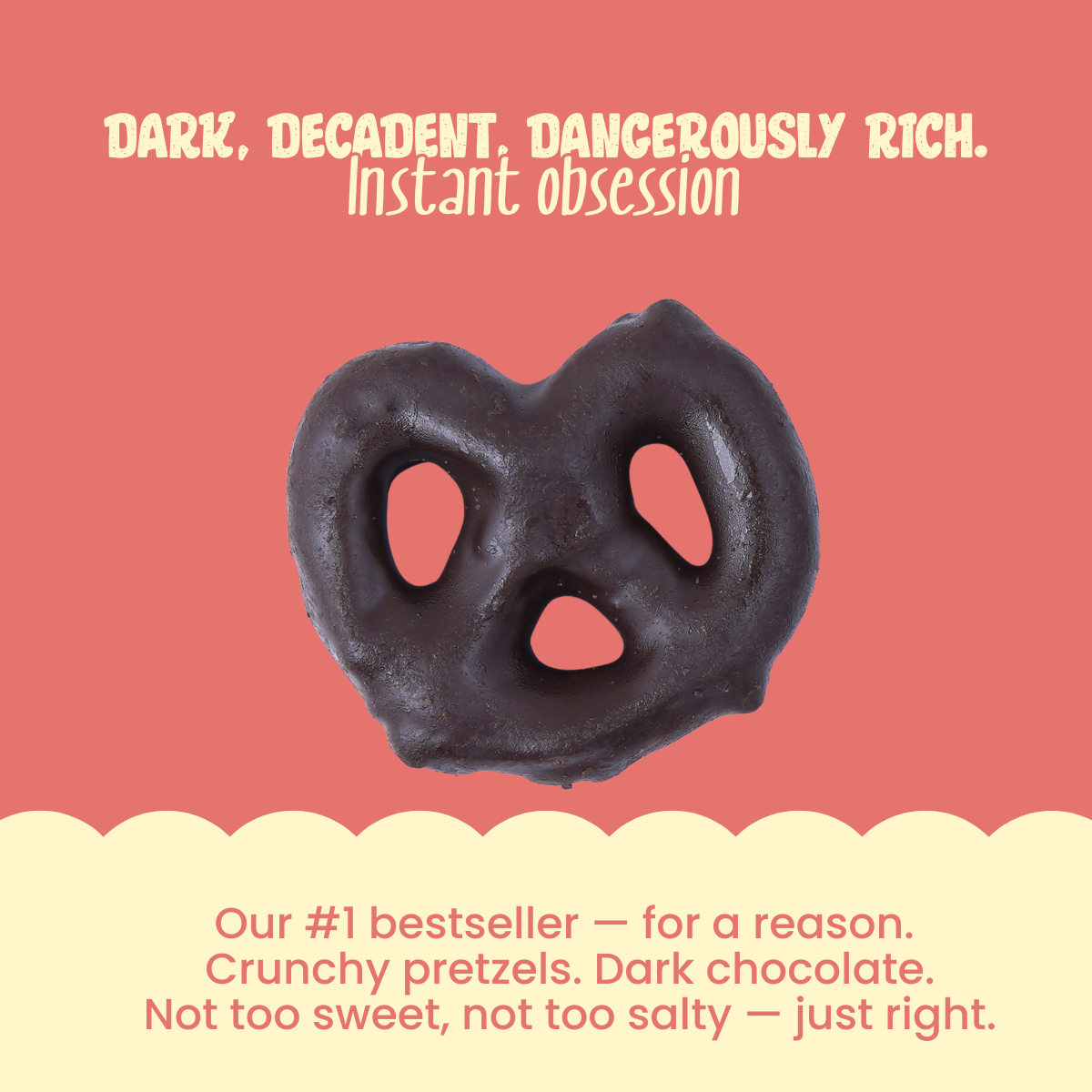 Atom Eats Dark Chocolate Dipped Pretzels, 30g