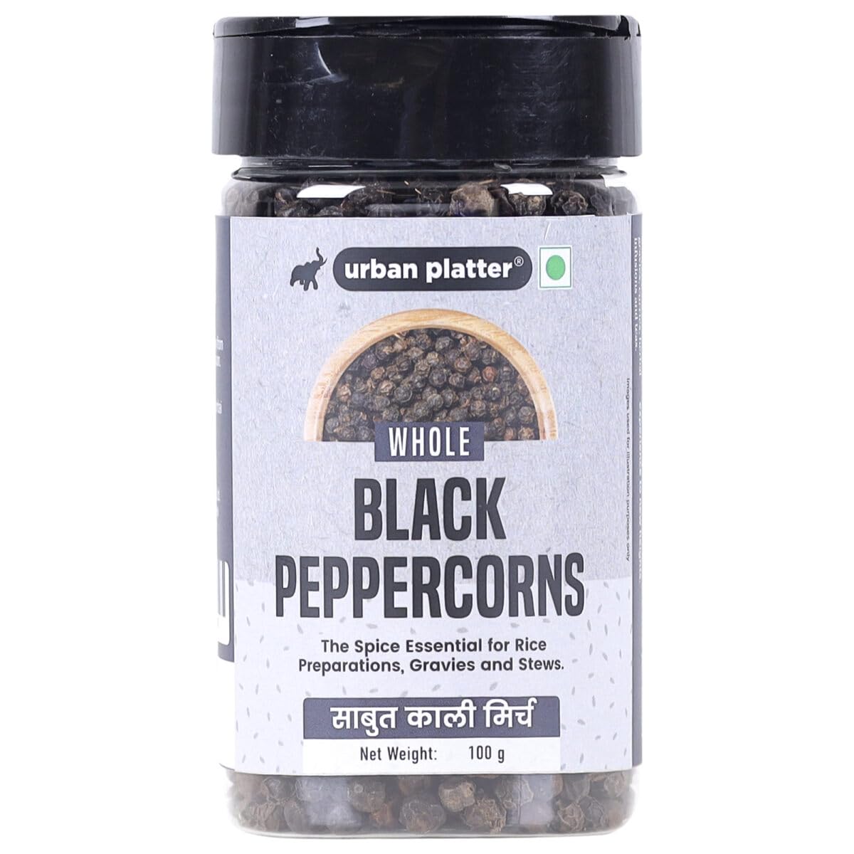 Urban Platter Whole Black Pepper, 100g (Sabut Kali Mirch | Bold & Aromatic | Metabolism Booster)
