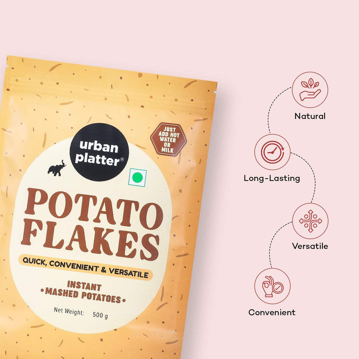 Urban Platter Potato Flakes 500g, (Dehydrated Potato Flakes | Ready to Use Dried Potato Bits | Quick and Convenient)