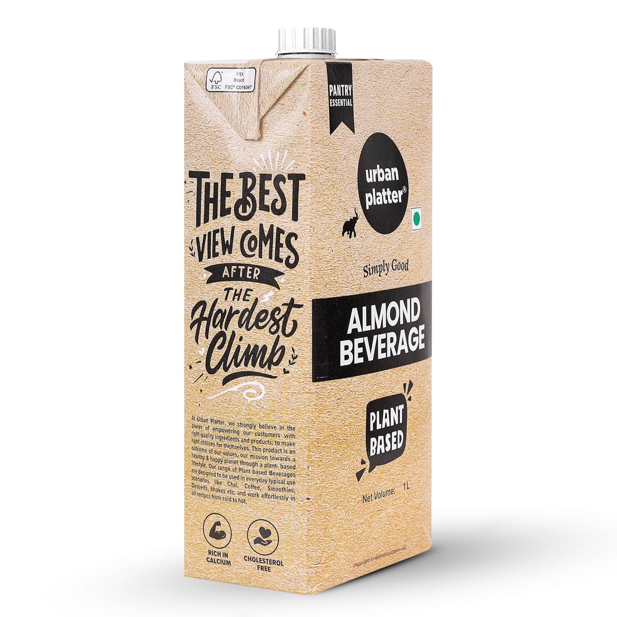 Urban Platter Almond Milk, 1 Litre, Pack of 6 (Unsweetened | Lactose-Free | Plant-Based Milk Alternative | Works Beautifully in Tea and Coffee)