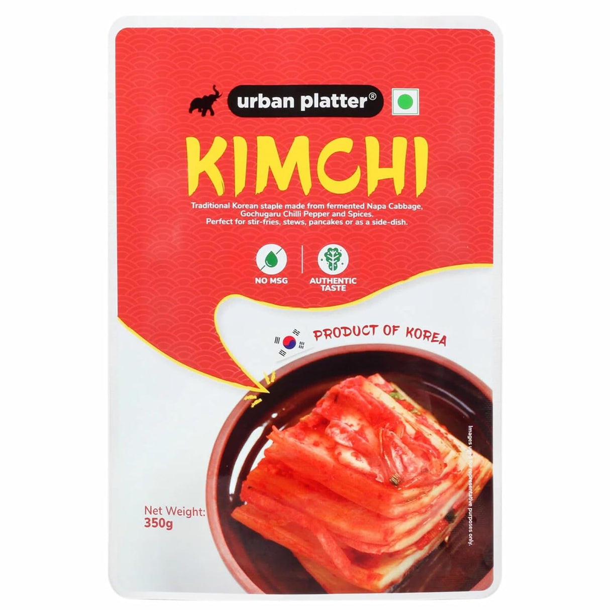 Urban Platter Korean Kimchi, 350g (Product of Korea, Staple Traditional Korean Recipe, Shelf-stable and Preservative-free)