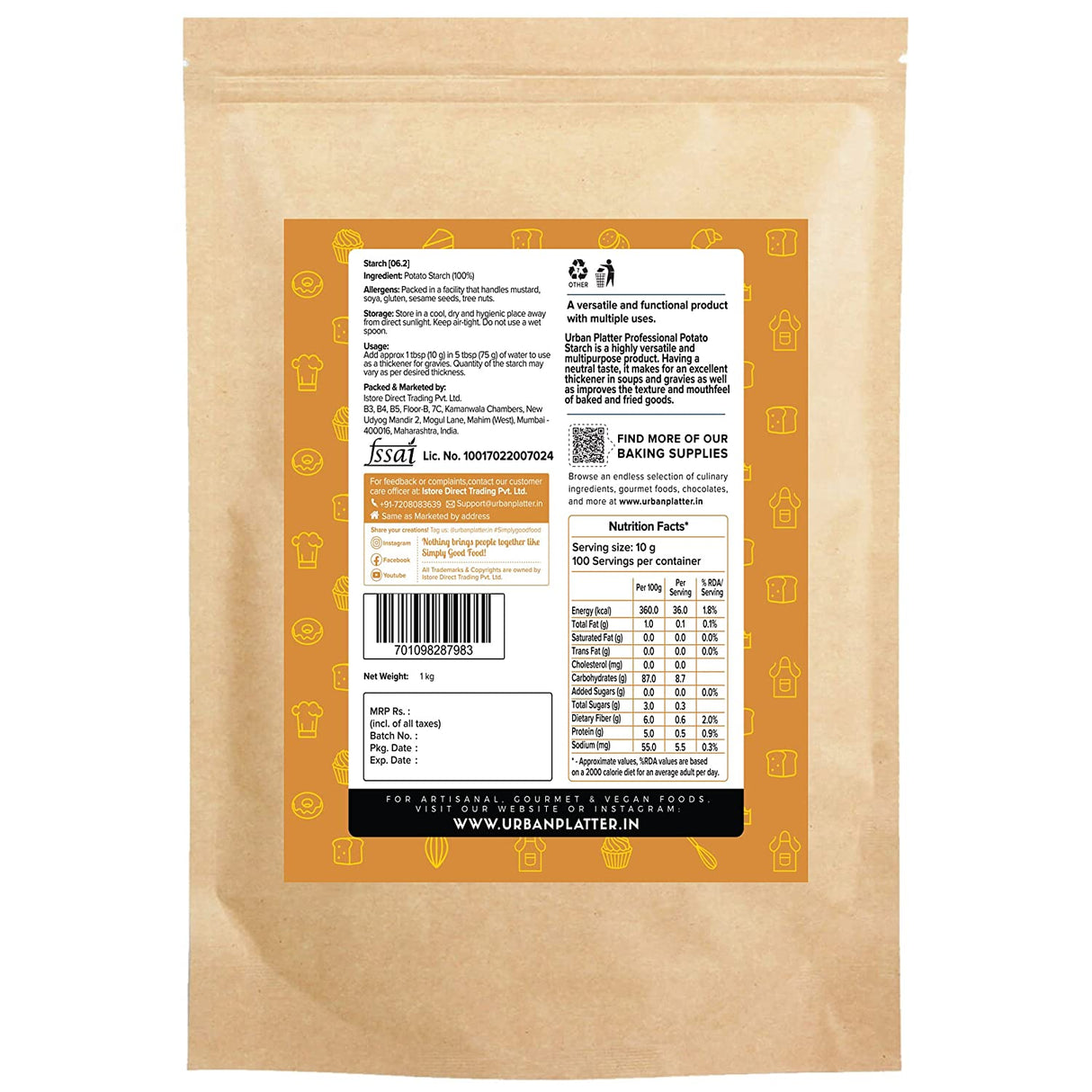 Urban Platter Potato Starch, 1Kg