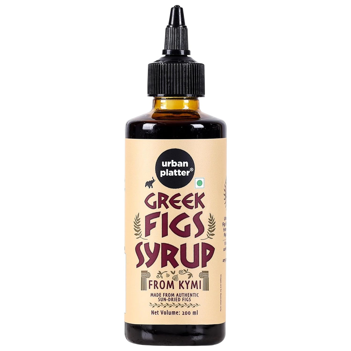 Urban Platter Greek Figs Syrup, 200ml (Product of Kymi, Preservatives Free, 100% Figs, Natural Sweetener, Perfect for Desserts, Salads, Cocktails, Baking)