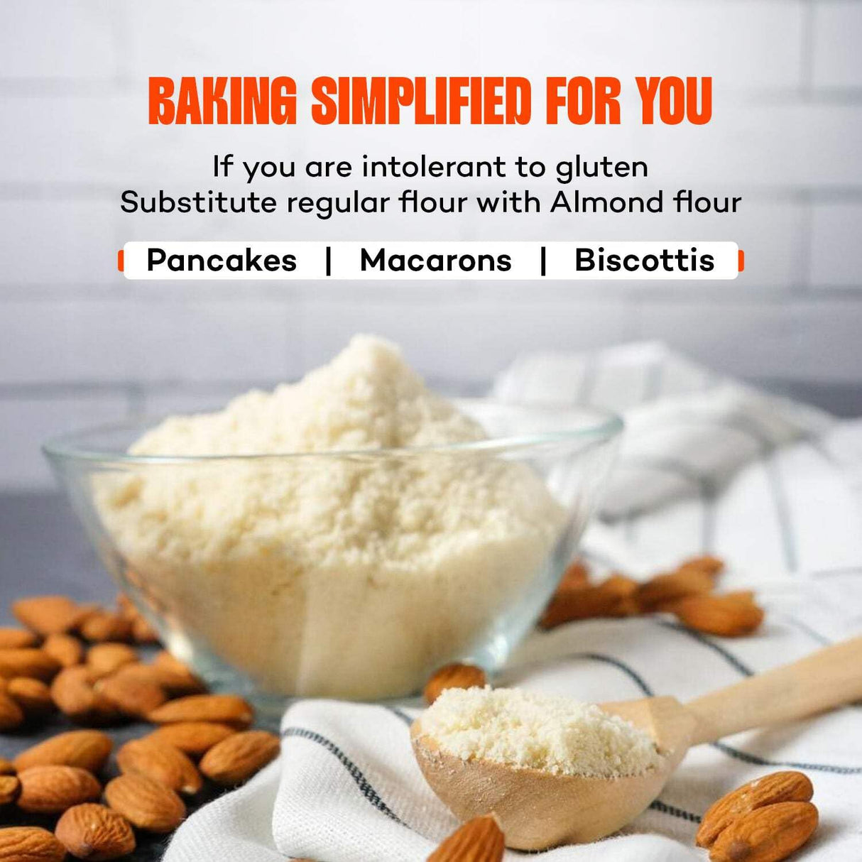 Urban Platter Fine Almond Flour, 200g (Naturally Gluten-Free | Blanched & Finely Milled | Low-Carb | Ideal for Baking & Keto Recipes)