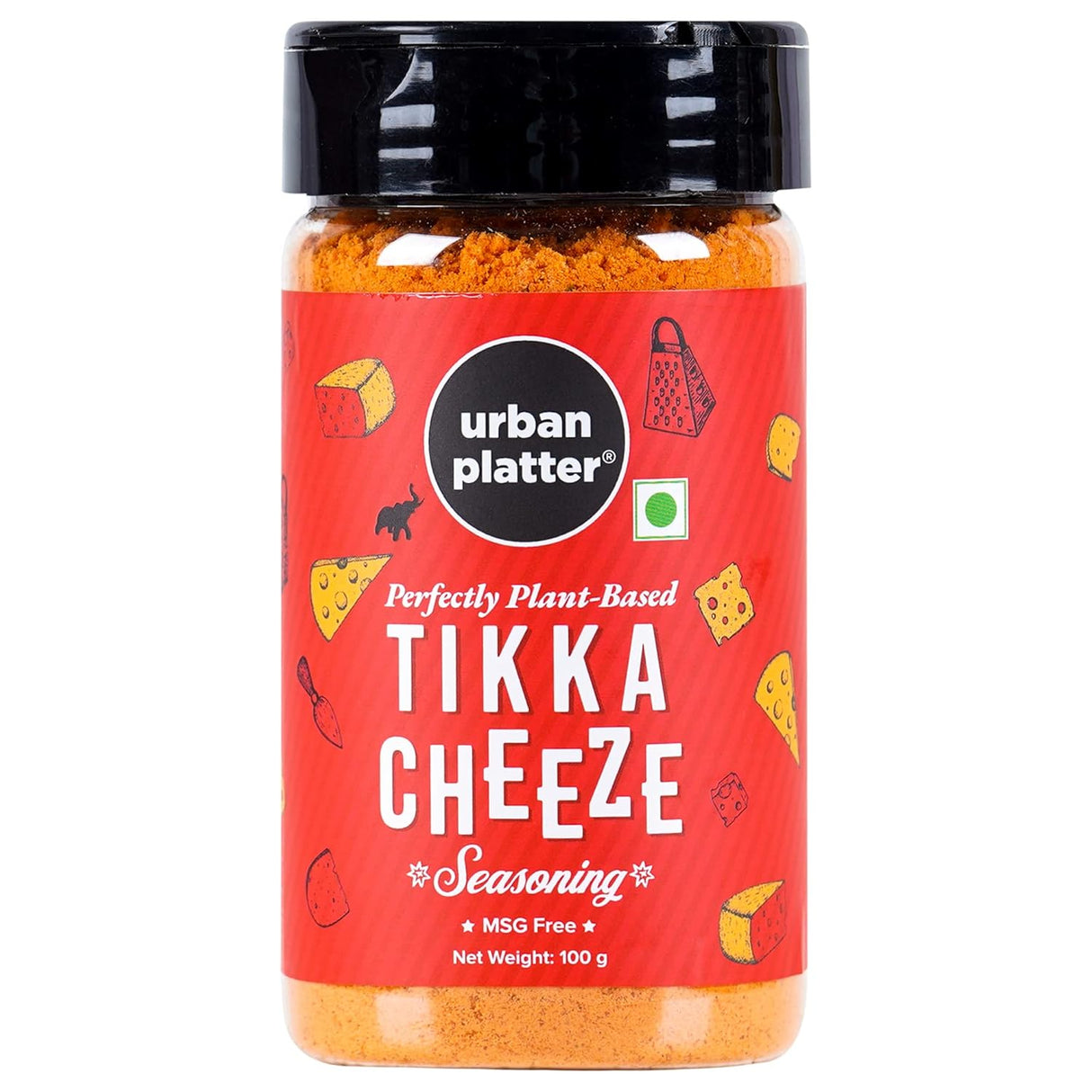 Urban Platter Perfectly Plant-Based Tikka Cheeze Seasoning, 100g (Perfect for Popcorns, Fries, Pasta | Flavorful)