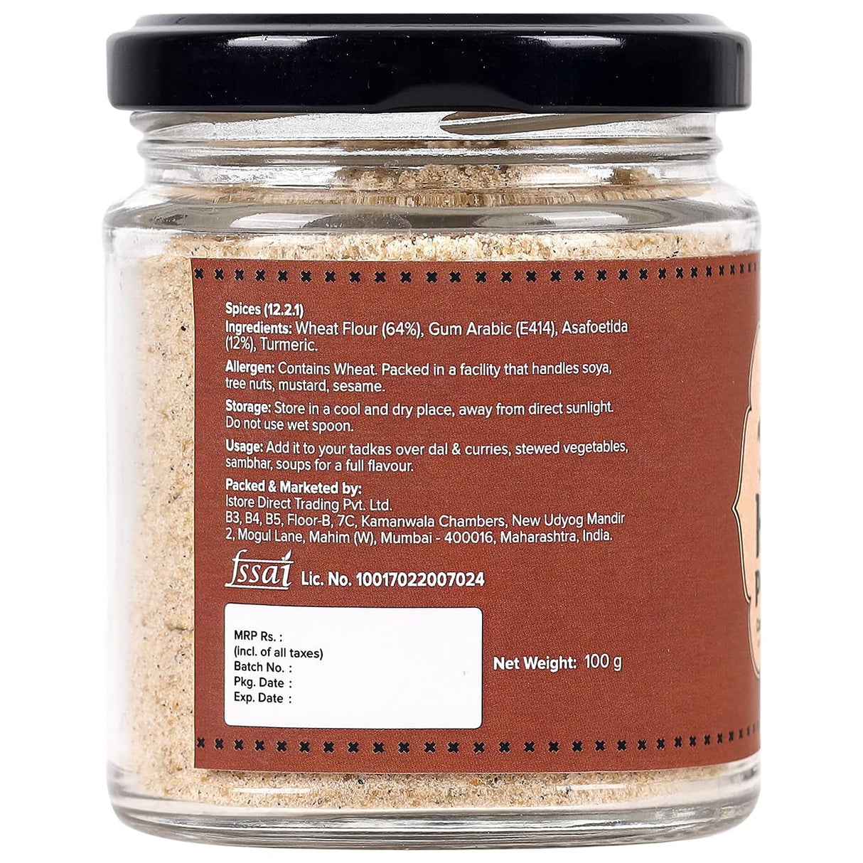 Premium Hing Powder, 100g (Compounded Asafoetida Powder | Tempering Essential | Natural Digestive Aid | Perfect for Daily Cooking)
