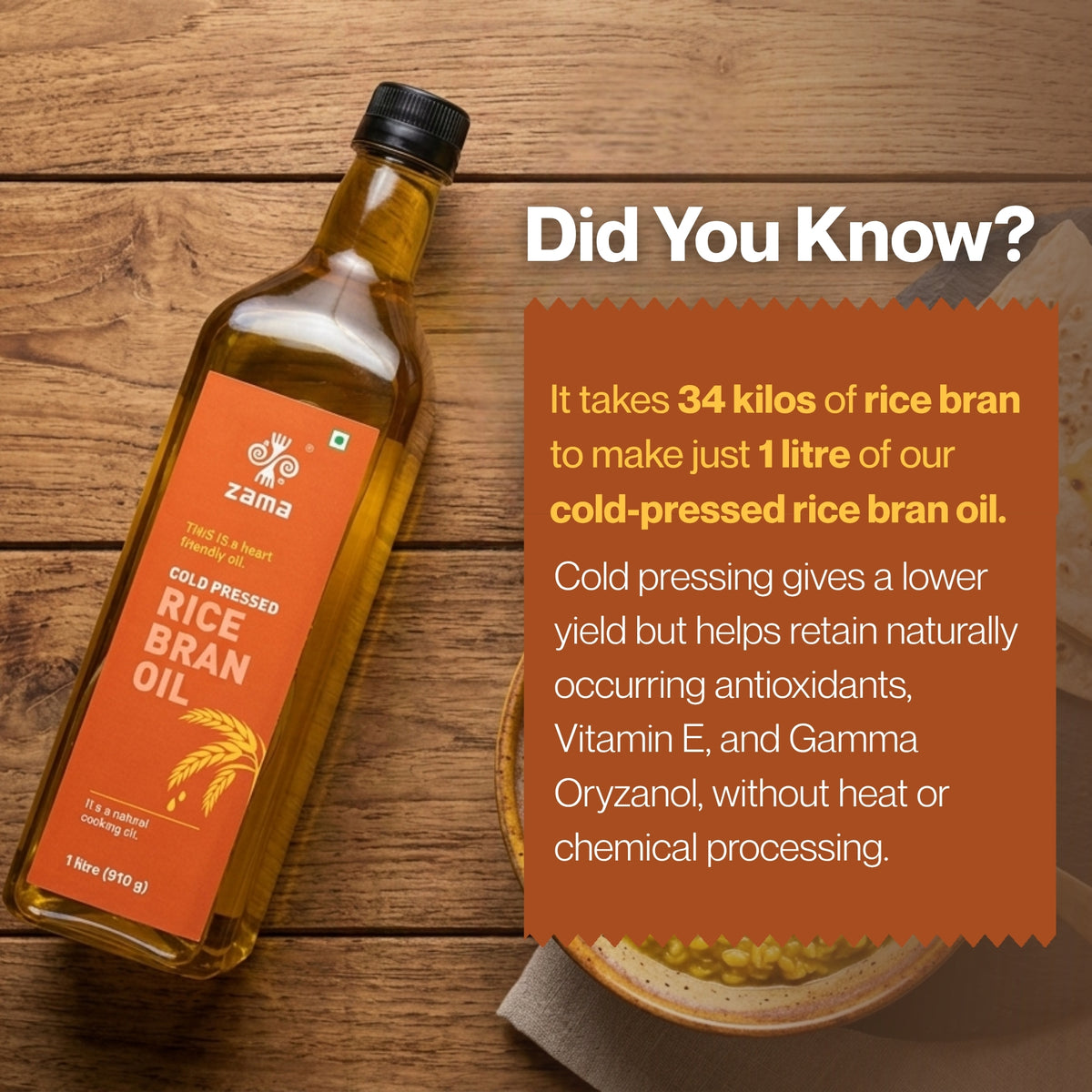 Cold-pressed Rice Bran Oil - 1L