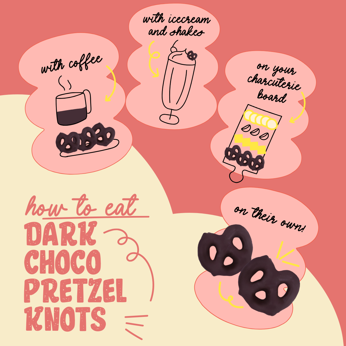 Atom Eats Dark Chocolate Dipped Pretzels, 30g