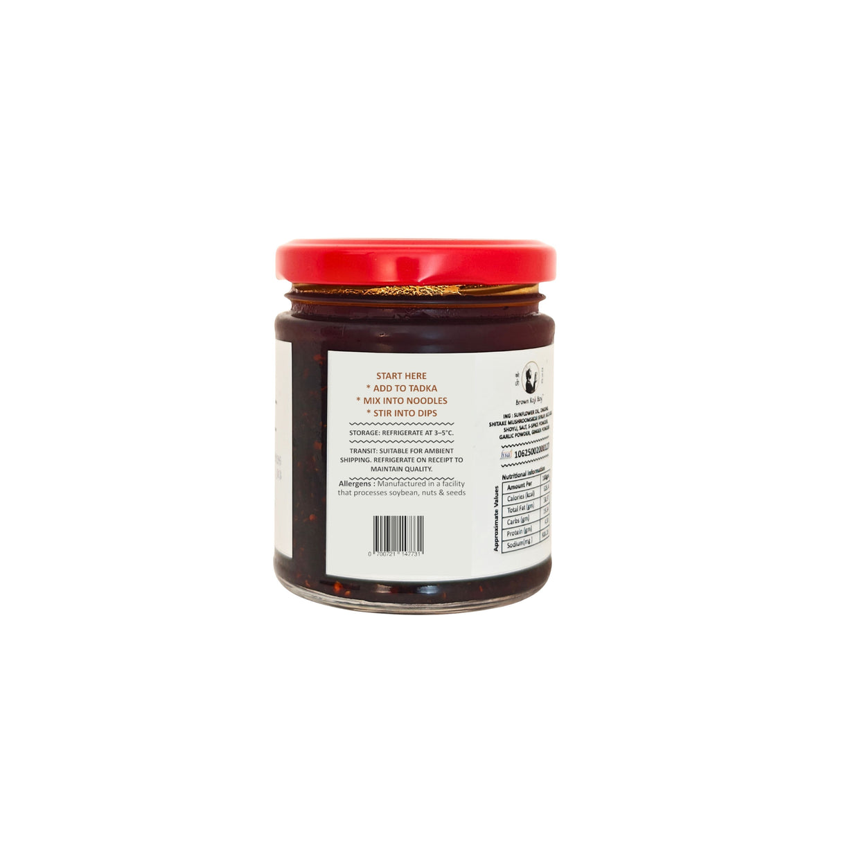 Brown Koji Boy Shiitake Chilli Crisp, 200g (Earthy, Savory, Crispy Heat)