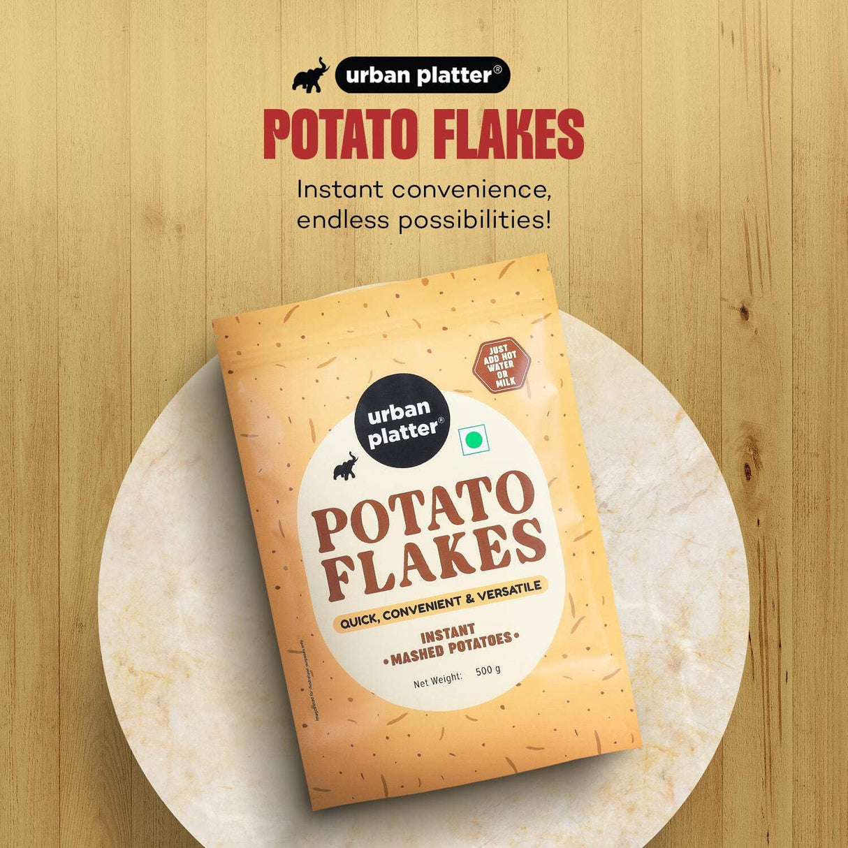 Urban Platter Potato Flakes 500g, (Dehydrated Potato Flakes | Ready to Use Dried Potato Bits | Quick and Convenient)