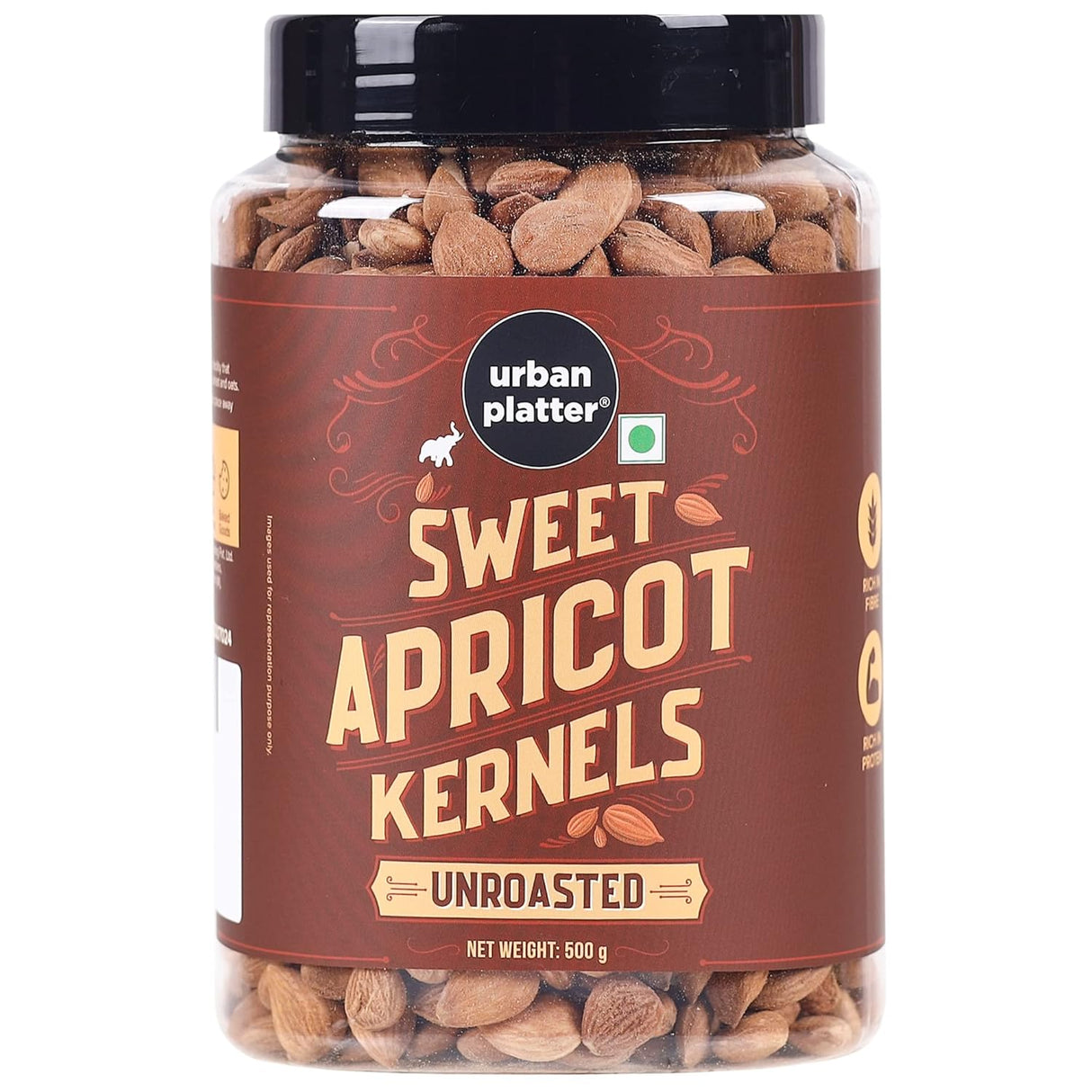 Urban Platter Sweet Apricot Kernels, 500g (Rich in Protein & Fiber, Add to Fruit Salads, Oatmeal, Trail Mixes, Desserts, Baked Goods, Crunchy & Delicious)