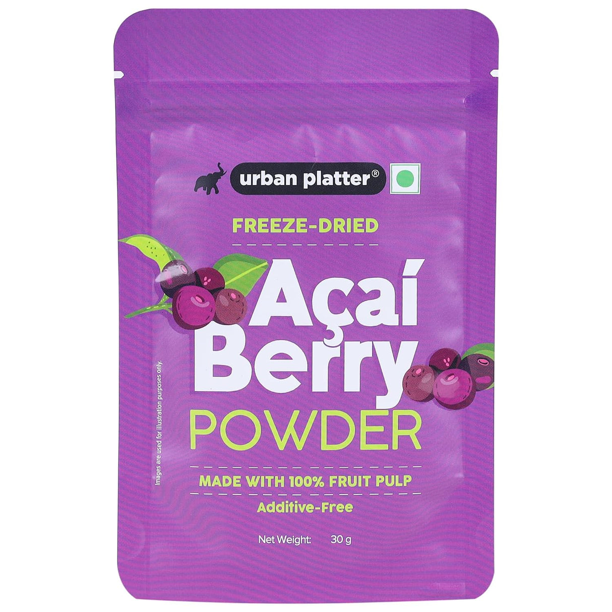 Urban Platter Freeze-dried Acai Berry Powder, 30g (Brazilian Superfood | Rich in Antioxidants | Perfect for Smoothies & Bowls)