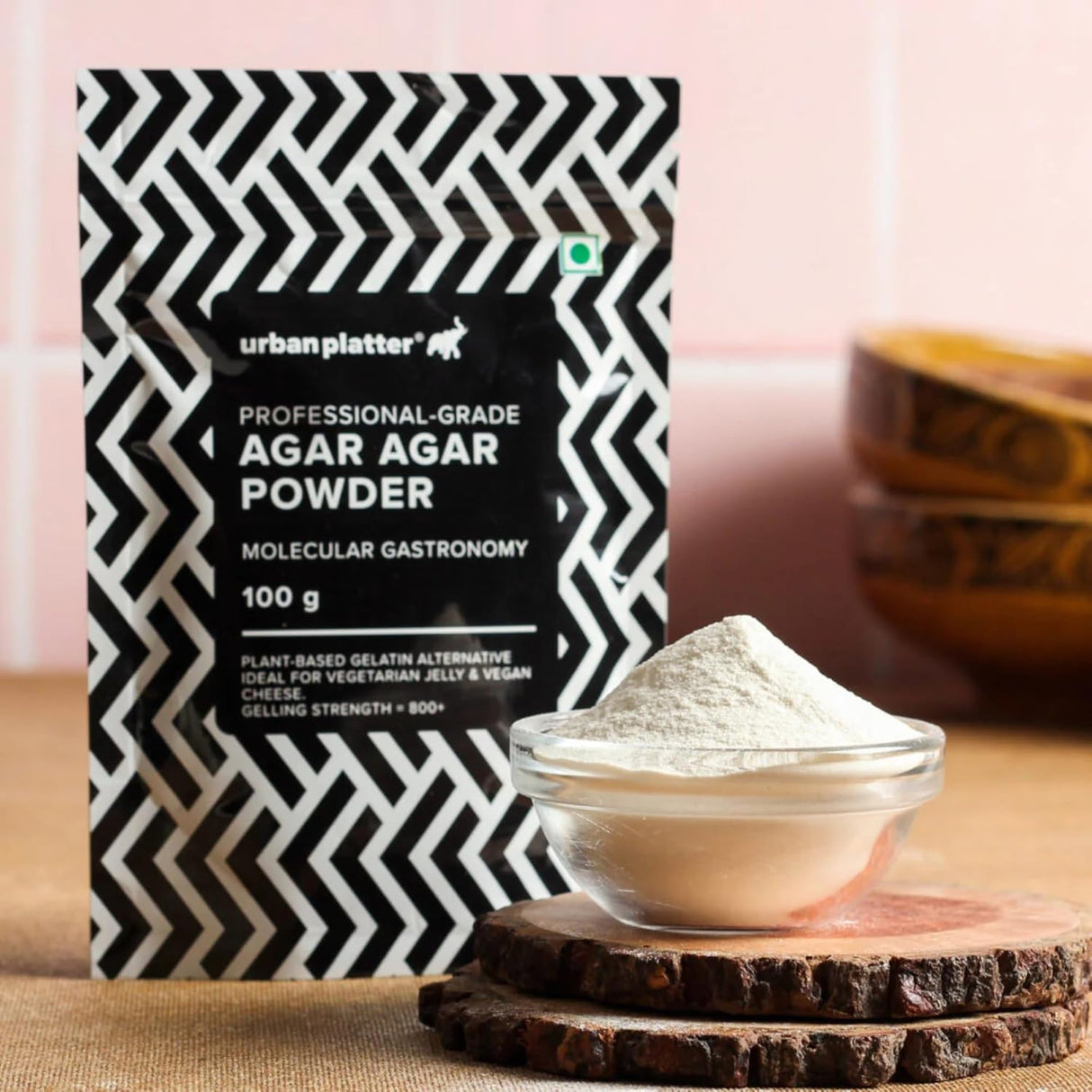 Urban Platter Agar Agar Powder, 100g (Superior Gelling Strength | Plant-Based Gelatin Alternative | Jellies, Desserts, Molecular Gastronomy)