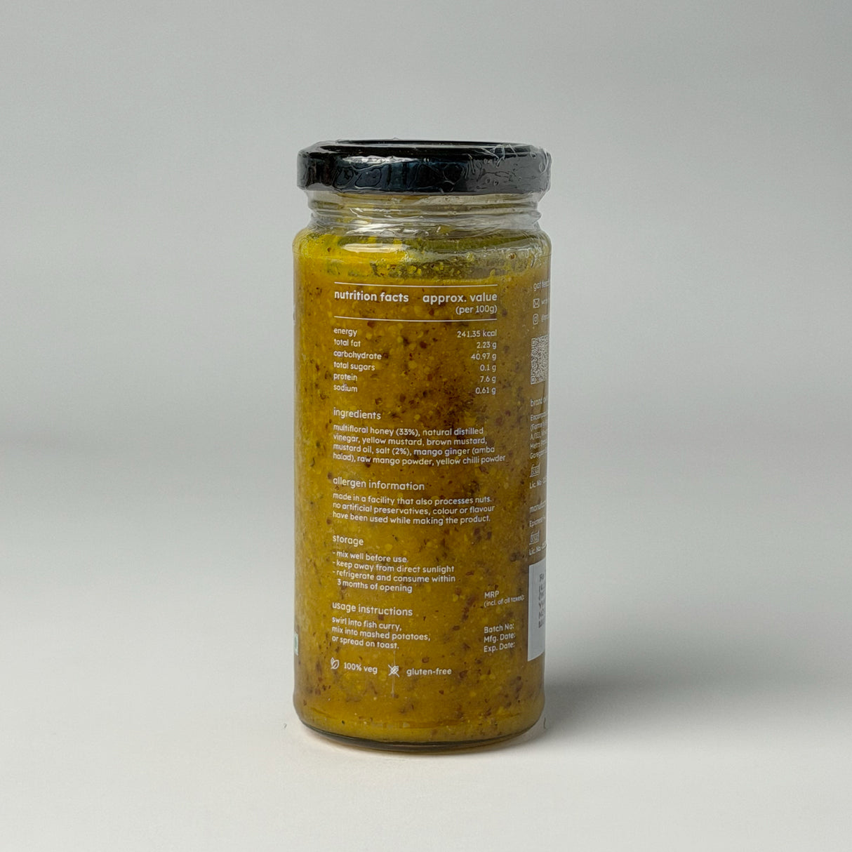 Small Batch Stoneground Yellow Chilli and Honey Mustard, 200g