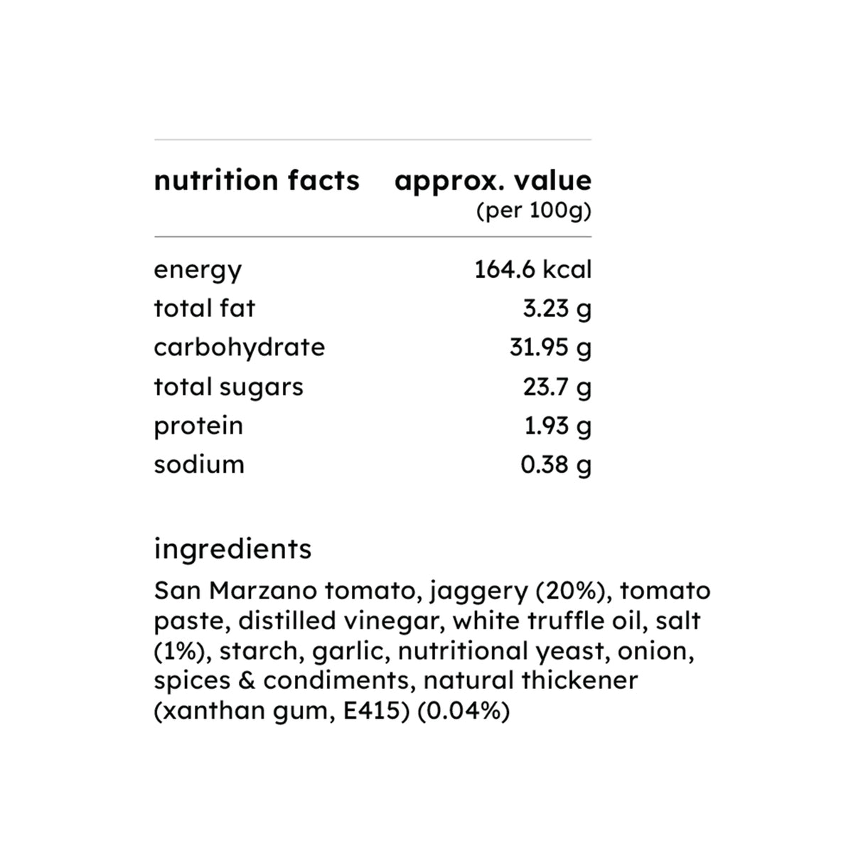 Small Batch White Truffle San Marzano Tomato Ketchup, 350g