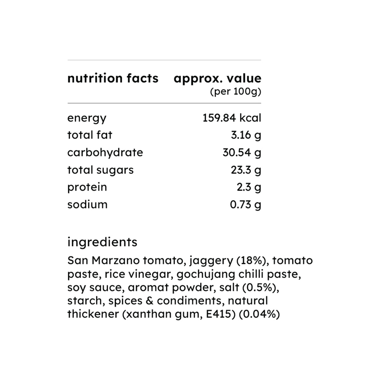 Small Batch Gochujang San Marzano Tomato Ketchup, 350g