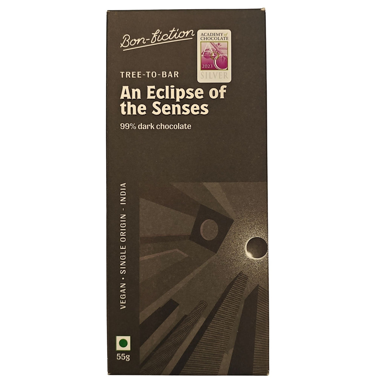 Dark An Eclipse of the Senses,55g (99% Dark Chocolate Bar, Intense Bitter Craft Chocolate, Vegan, High Cocoa Gourmet Chocolate)