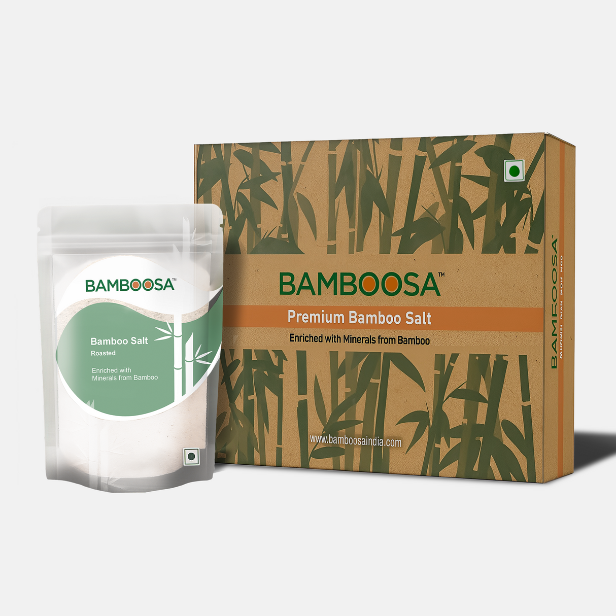 Bamboosa 3x Bamboo Roasted Salt,250g (Mineral-Rich, Alkaline Salt for Cooking & Wellness)