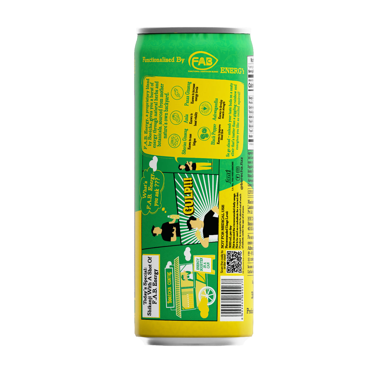 Borécha Basil Soda Shikanji Bun-taa! Series, 330ml