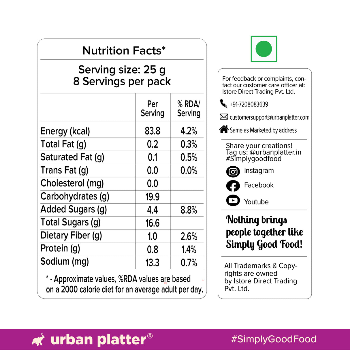 Urban Platter Berry Blend Trail Mix, 200g (Dried Berry Snack Mix with Cranberries, Blueberries & More | Sweet & Tangy Travel-Friendly Snack)