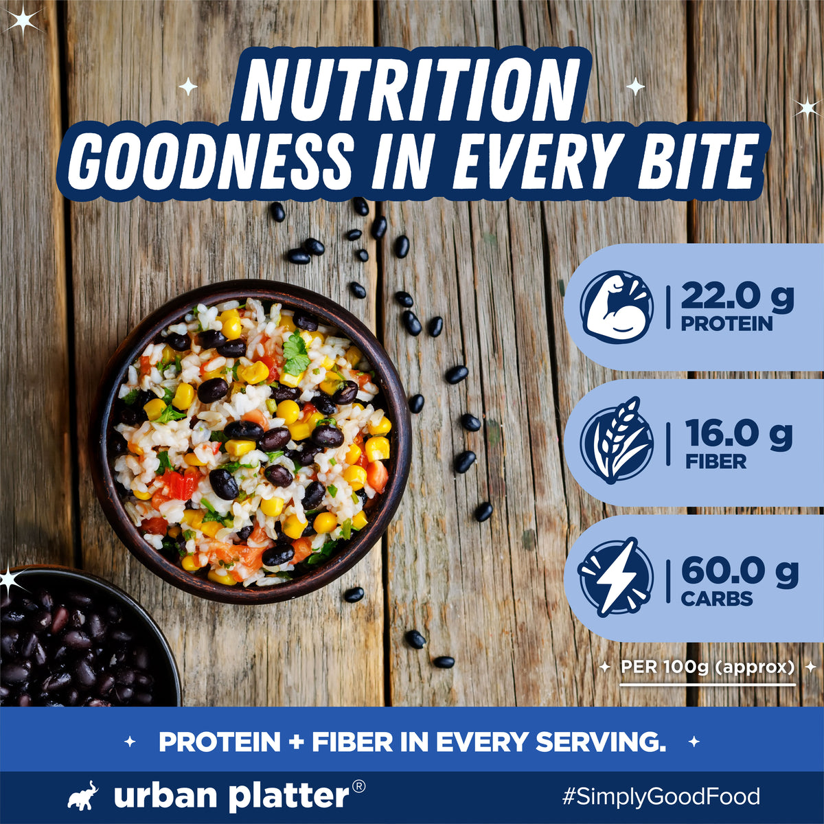 Black Beans, 500g (Black Rajma | 22g Protein | 16g Fiber | Nourishing whole beans for Gravies, Curries, Bowls, & Salads)