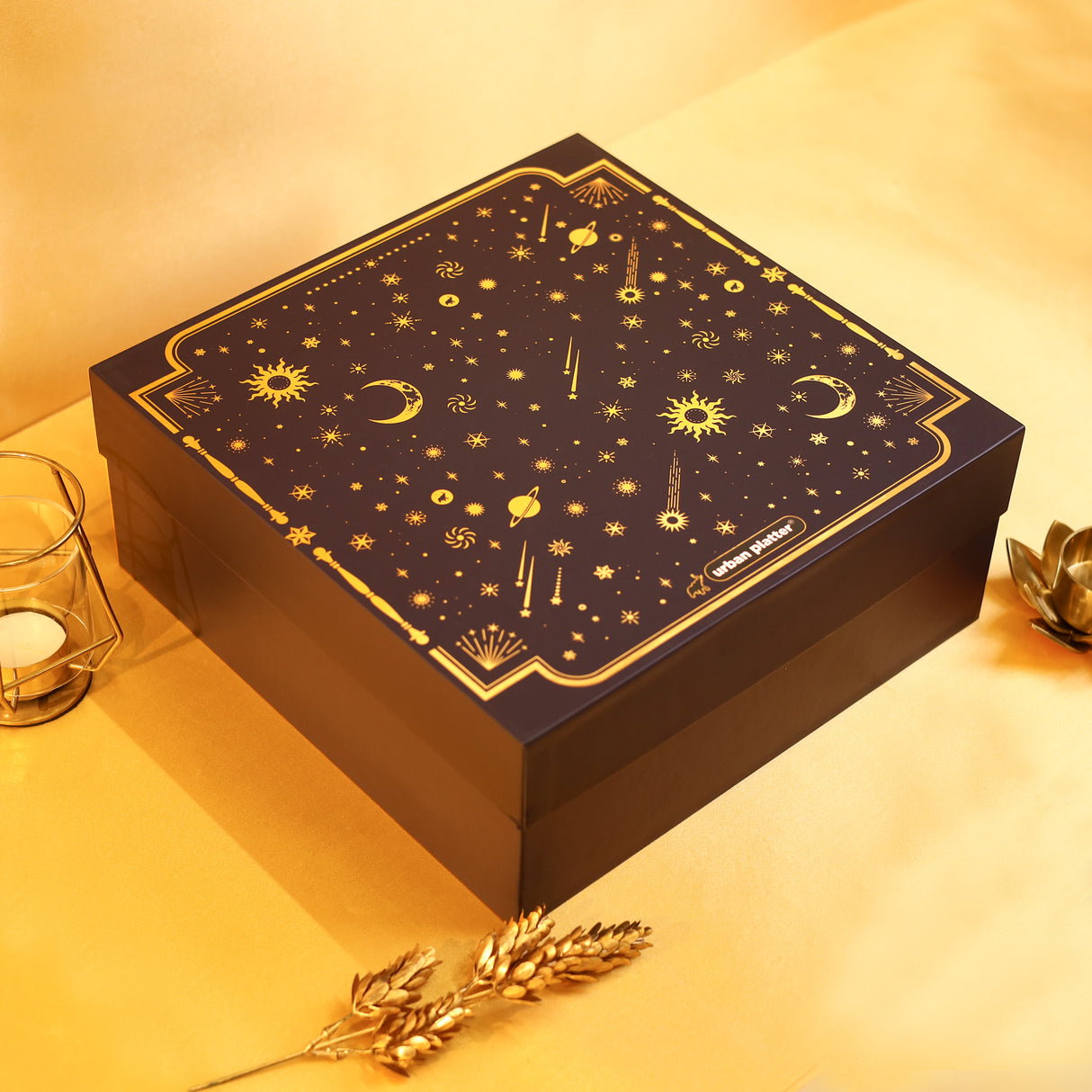 Urban Platter Cosmic Splendor Hamper (Cosmos inspired luxury Keepsake | Roasted Nuts & Luxury Chocolates | Gourmet Sweet Treats | Perfect for Festive Gifting)