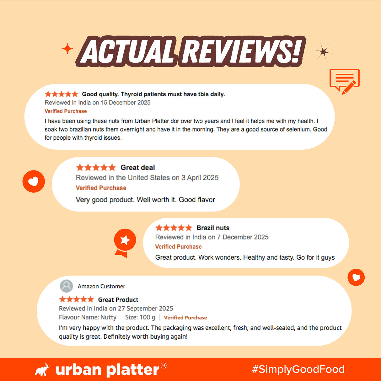 Urban Platter Brazil Nuts, 250g, (Rich in Selenium | Superfood | Have 1 Daily | Product of Peru)