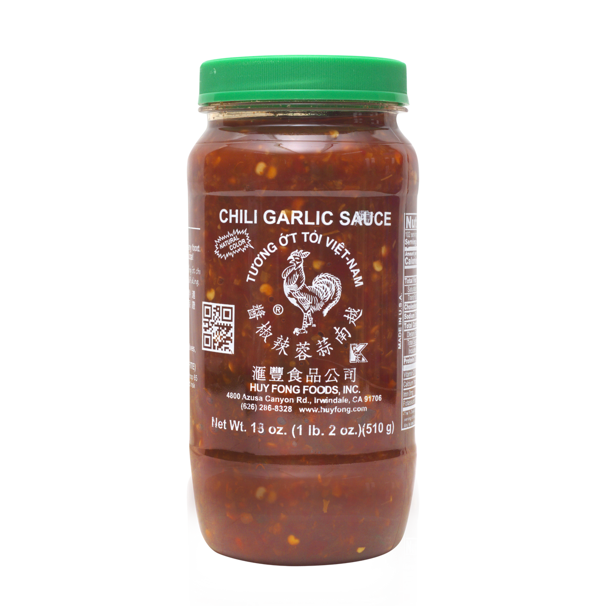 Huy Fong Chili Garlic Sauce, 510g (Spicy Chili & Garlic Condiment, Ideal for Stir-Fries, Noodles, Dumplings & Dipping, Savoury & Versatile Asian Cooking Sauce)