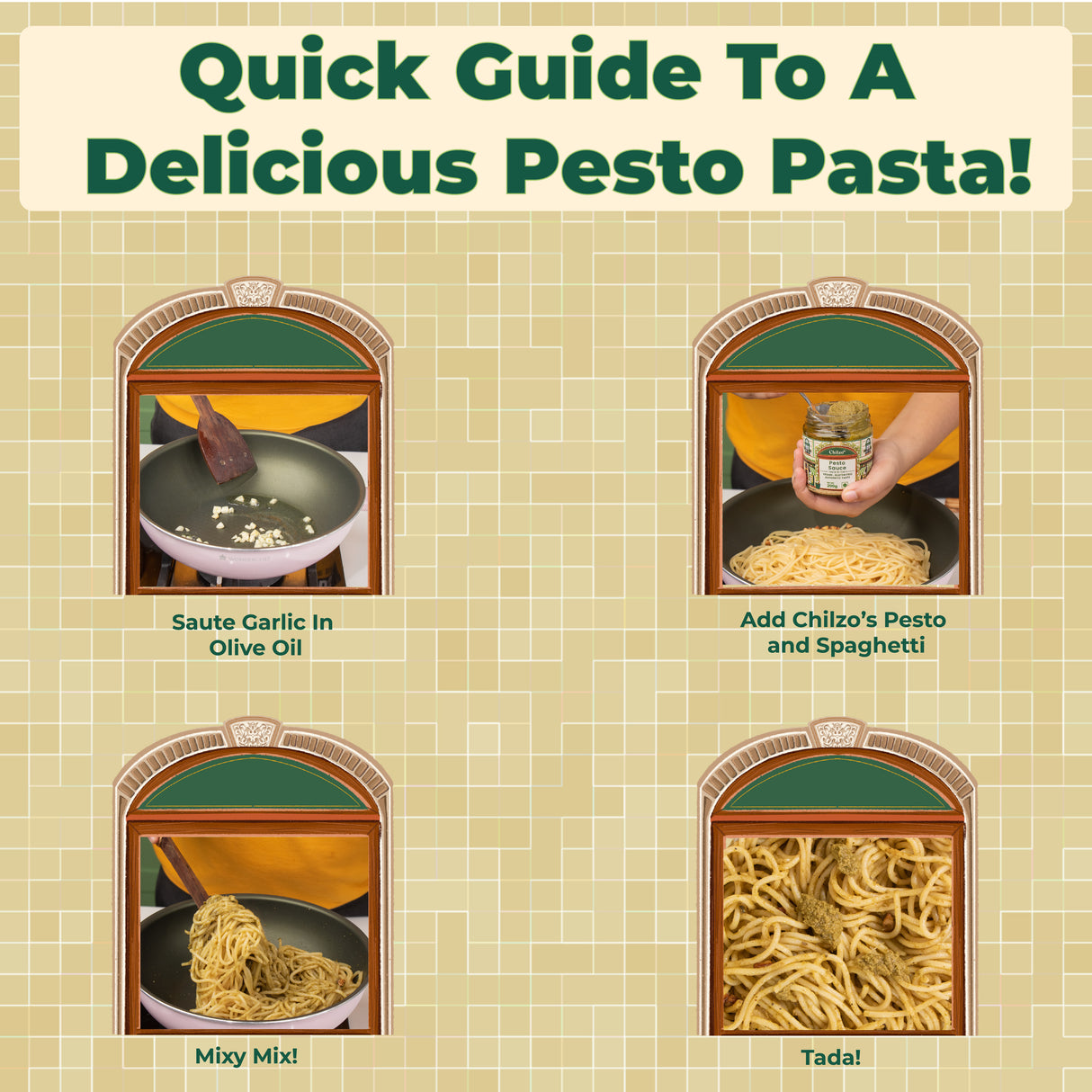 Chilzo Pesto Sauce,200g (With Parmesan Cheese and Olive Oil, No Added Sugar)