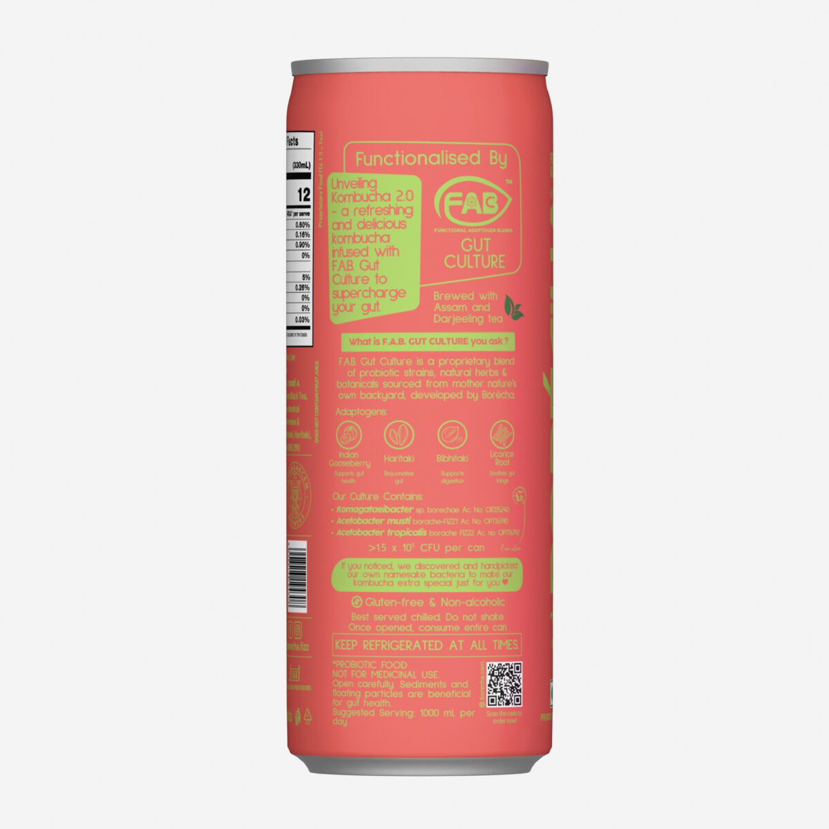 Borécha Cuban Watermelon Mojito Probiotic Kombucha, 330ml