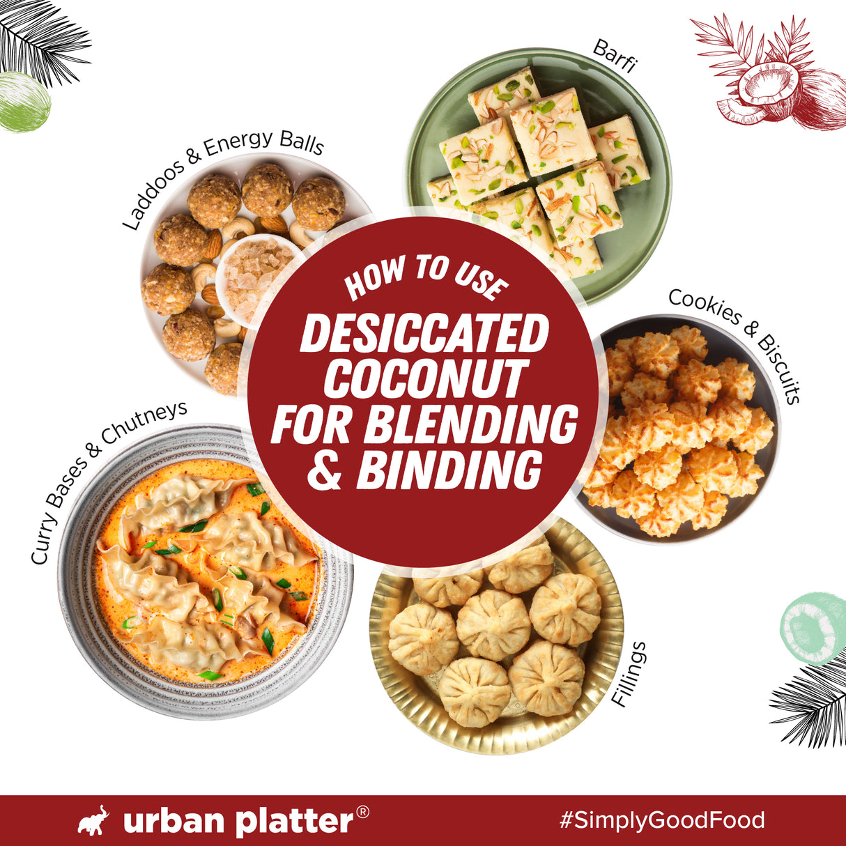 Urban Platter Desiccated Coconut, 250g (Unsweetened & Finely Shredded)